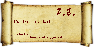 Poller Bartal névjegykártya